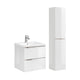 Ensemble meuble simple vasque encastrée 60cm et colonne April Blanc