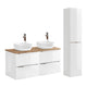 Ensemble meuble double vasque 120cm et colonne April Blanc et Bois