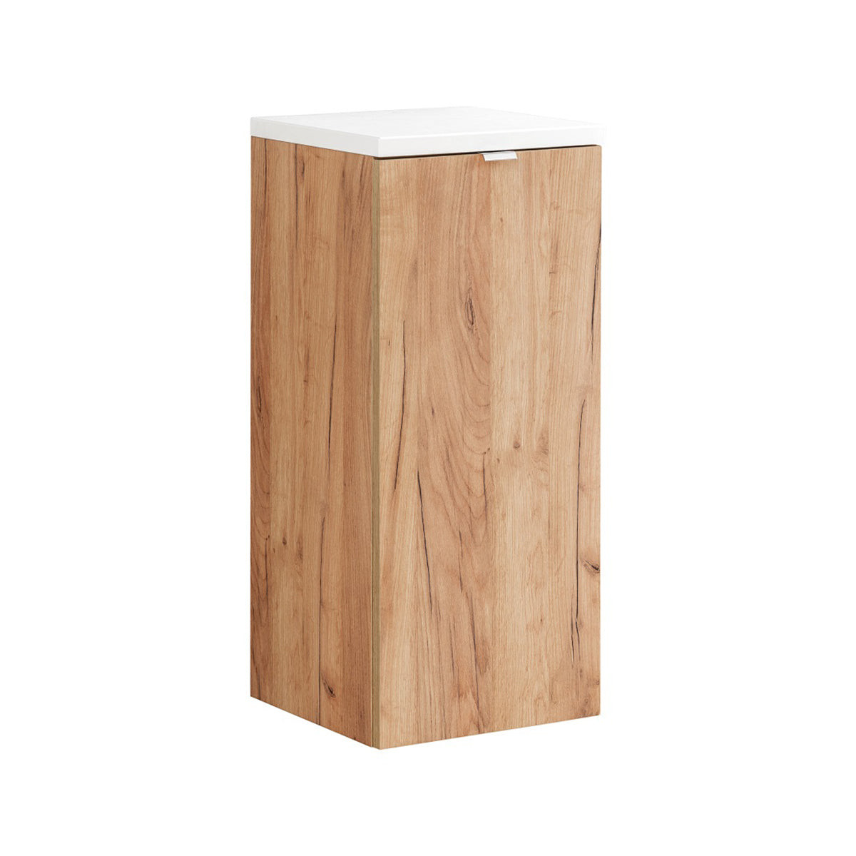 Demi-colonne 1 porte panier à linge April Bois et Blanc