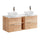 Meuble double vasque 140cm 2 niches April Bois et Blanc