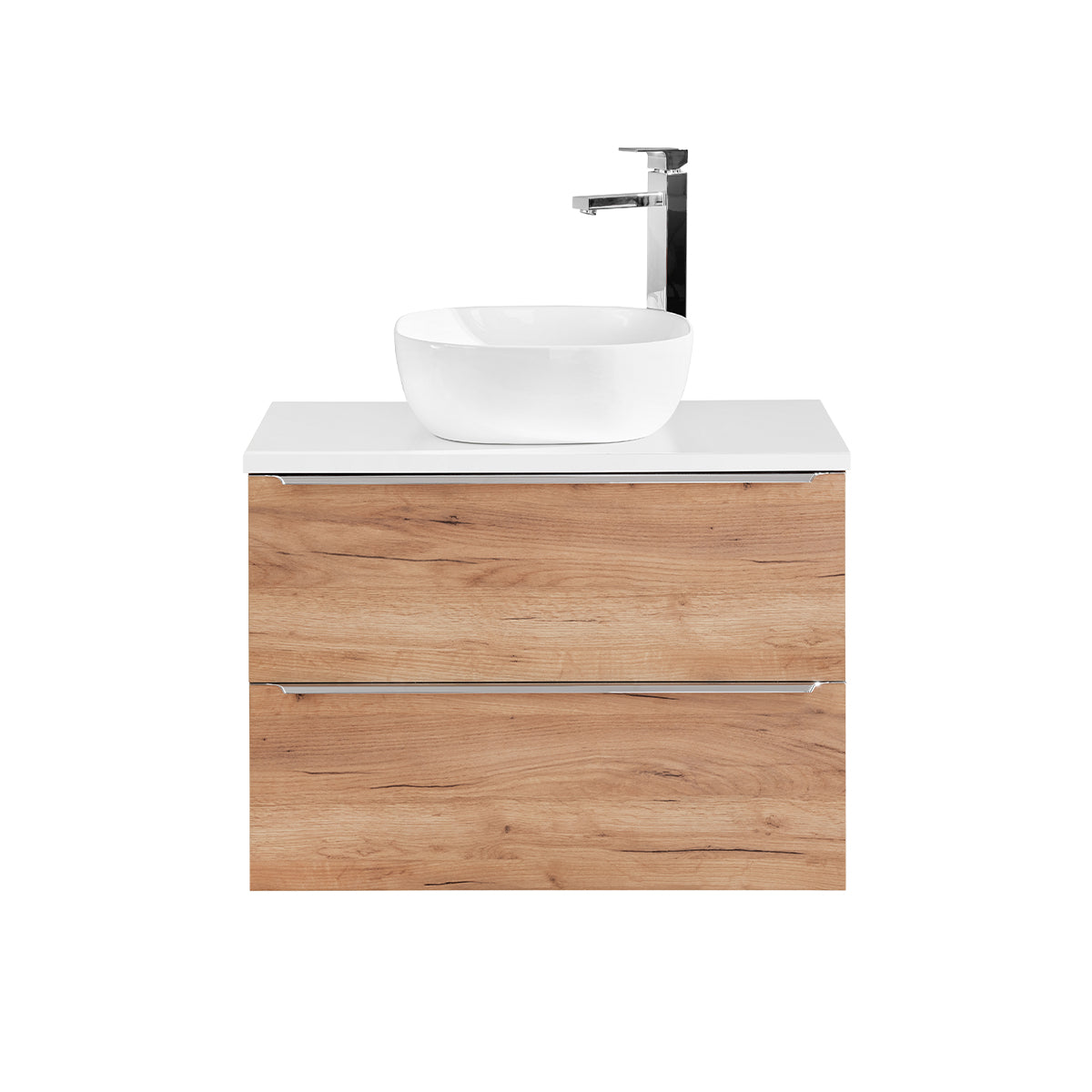 Meuble simple vasque 80cm April Bois et Blanc - vue 3