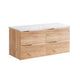 Meuble sous-vasque 120cm plan de toilette April Bois et Blanc