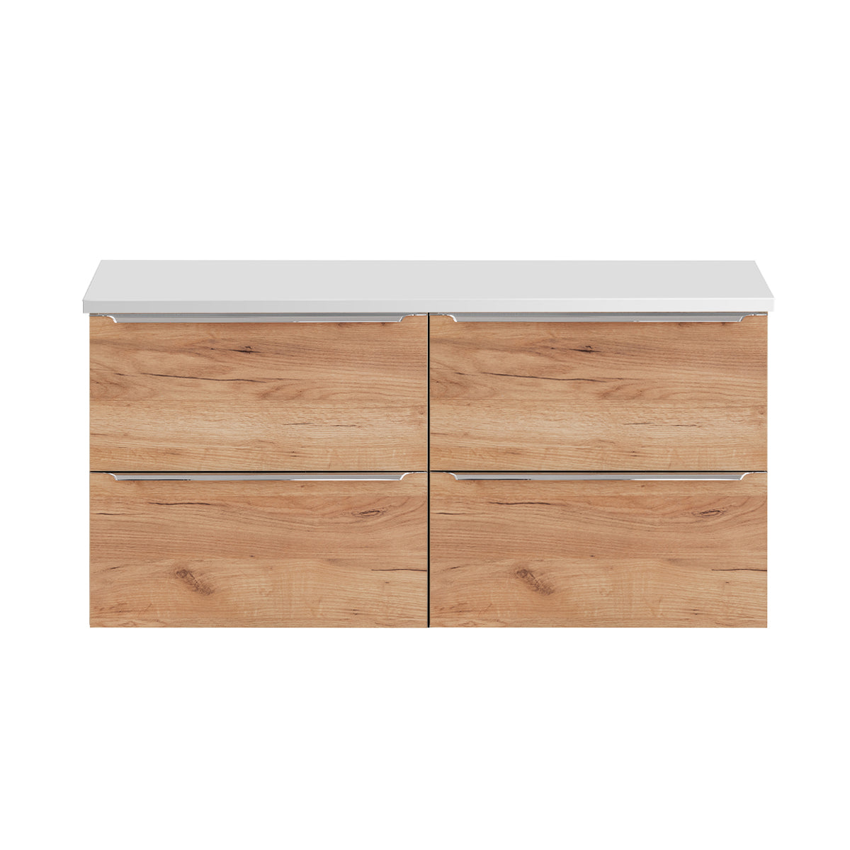 Meuble sous-vasque 120cm plan de toilette April Bois et Blanc - vue 3