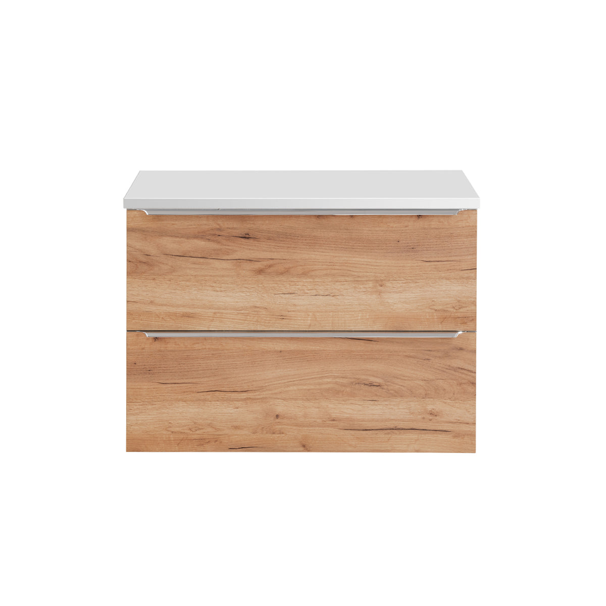 Meuble sous-vasque 80cm plan de toilette April Bois et Blanc - vue 3