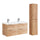 Ensemble meuble double vasque encastrée 120cm et colonne April Bois