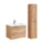 Ensemble meuble simple vasque encastrée 80cm et colonne April Bois