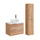 Ensemble meuble simple vasque 80cm et colonne April Bois et Blanc