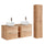 Ensemble meuble double vasque 140cm 2 niches et colonne April Bois