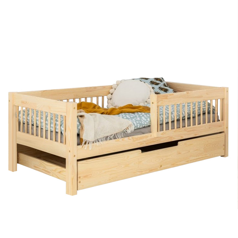 Lit 70x140 sommier et tiroir inclus Ariette Bois - vue 2