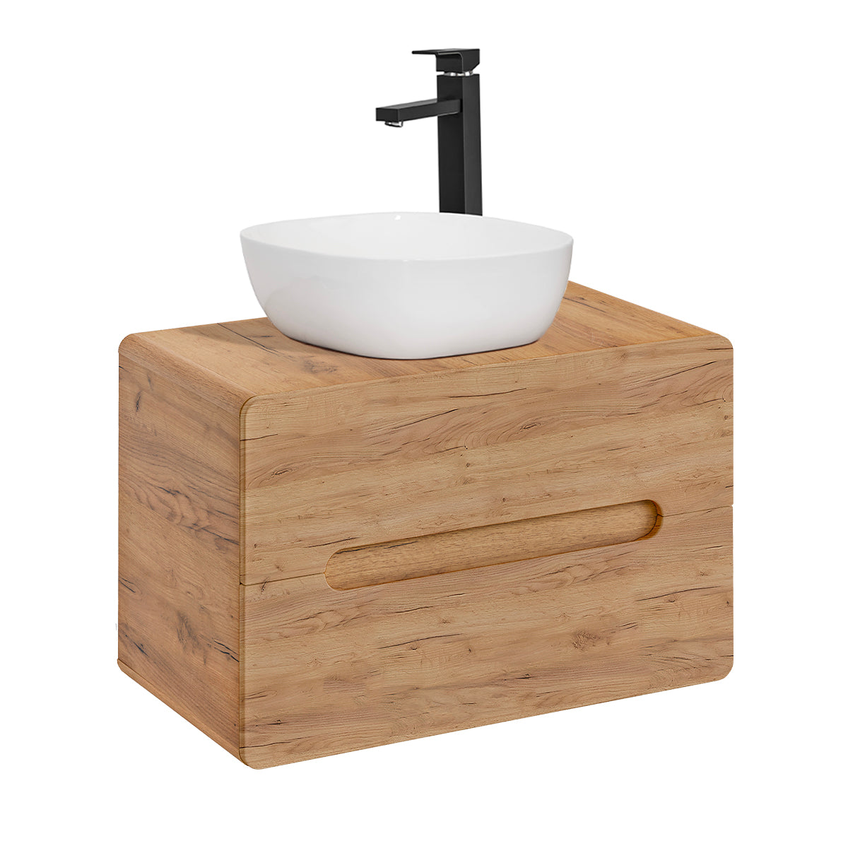 Ensemble meuble simple vasque 80cm et colonne Arun Bois - vue 3