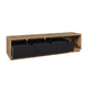 Meuble TV 3 tiroirs 200 cm Asten Noir et Bois