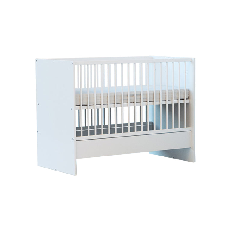 Lit évolutif 60x120 en 90x190 et commode avec plan à langer AT4 Carnaval Blanc - vue 3