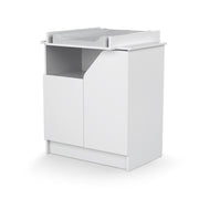 Commode 2 portes 1 niche avec plan à langer AT4 Carnaval Blanc