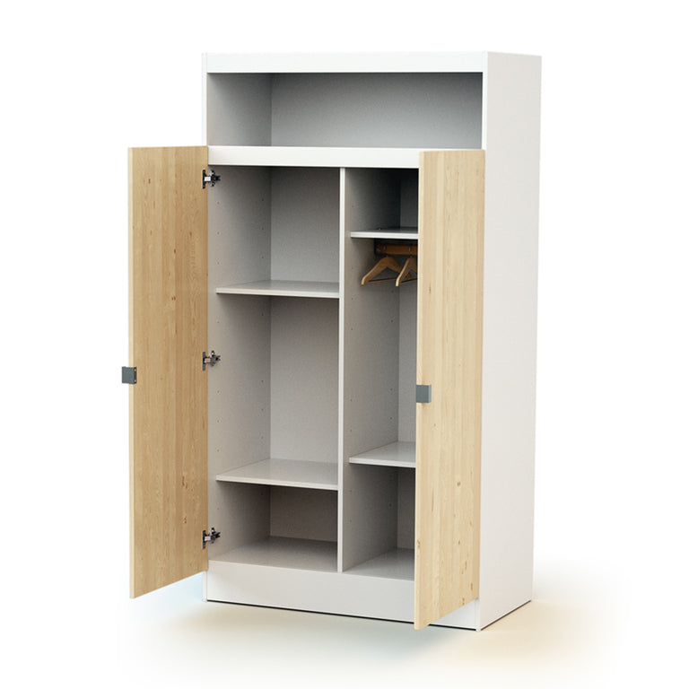 Armoire 2 portes 1 niche AT4 Carnaval Blanc et bois - vue 2