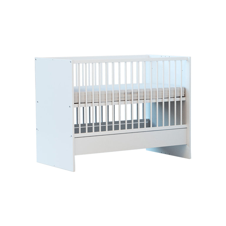 Lit évolutif 60x120 en 90x190 et commode avec plan à langer AT4 Carnaval Blanc et bois - vue 3