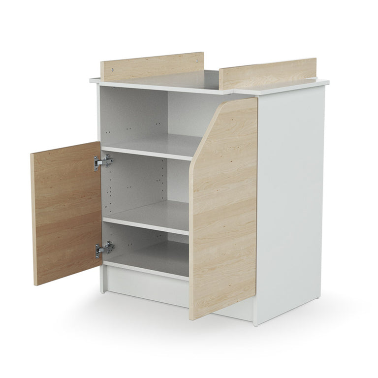 Lit évolutif 60x120 en 90x190 et commode avec plan à langer AT4 Carnaval Blanc et bois - vue 6