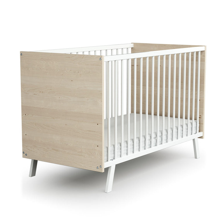 Chambre complète lit bébé 60x120 commode à langer et armoire AT4 Carnaval Blanc et bois - vue 3
