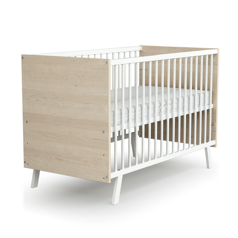 Chambre complète lit bébé 60x120 commode à langer et armoire AT4 Carnaval Blanc et bois - vue 4