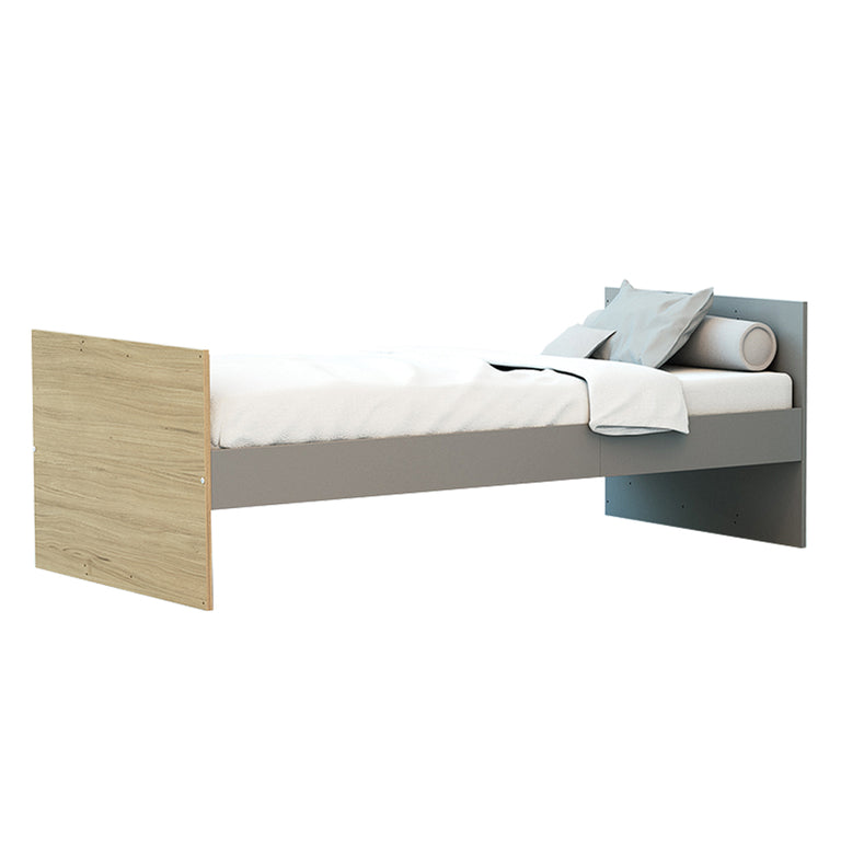 Lit évolutif 60x120 en 90x190 et commode à langer AT4 Carnaval Gris blanc et bois - vue 4