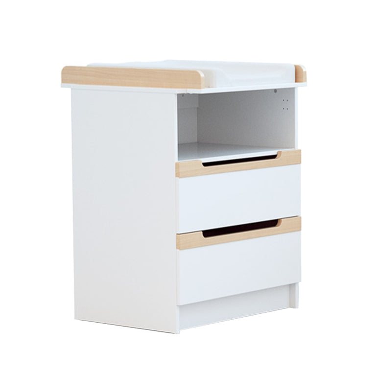 Lit évolutif 60x120 en 90x190 et commode à langer AT4 Carrousel Blanc et hêtre - vue 5