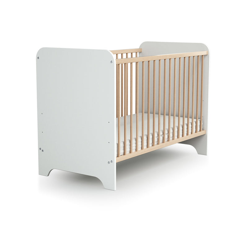 Lit bébé 60x120 AT4 Carrousel Blanc et hêtre