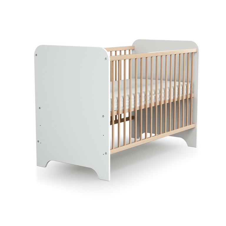 Lit bébé 60x120 AT4 Carrousel Blanc et hêtre - vue 2
