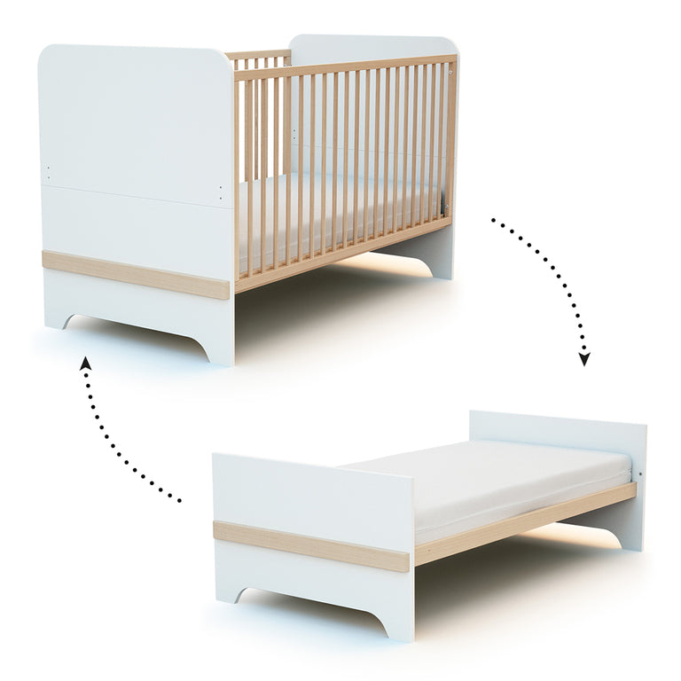 Lit évolutif 70x140 AT4 Carrousel Blanc et hêtre