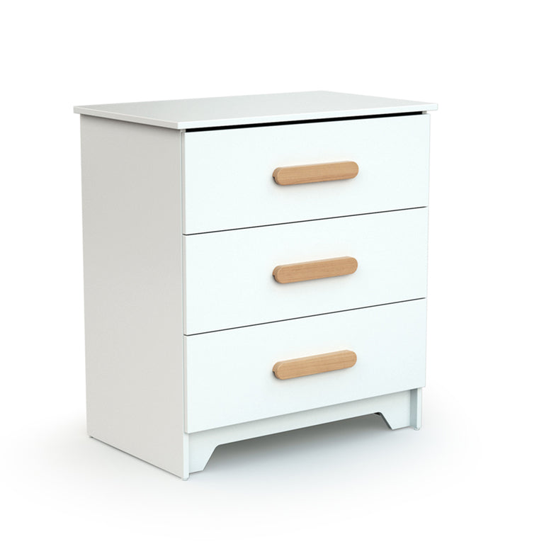 Commode 3 tiroirs avec plan à langer AT4 Gavroche Blanc et hêtre - vue 3