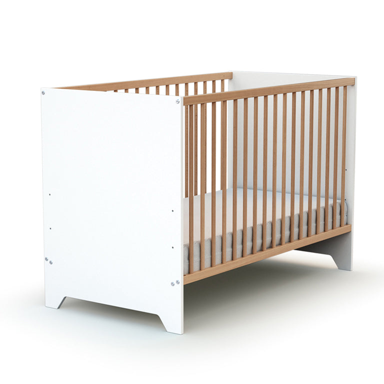 Lit bébé 60x120 AT4 Gavroche Blanc et hêtre