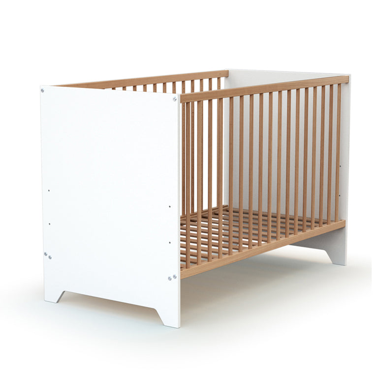 Lit bébé 60x120 AT4 Gavroche Blanc et hêtre - vue 2