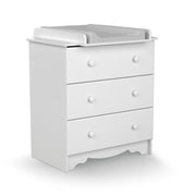 Commode 3 tiroirs avec plan à langer AT4 Marelle Blanc