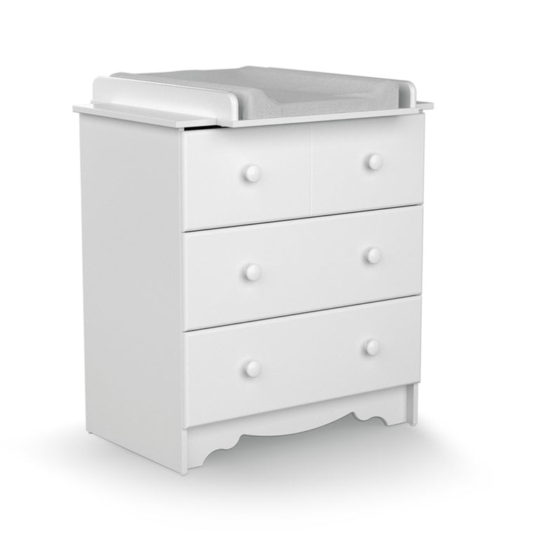 Commode 3 tiroirs avec plan à langer AT4 Marelle Blanc
