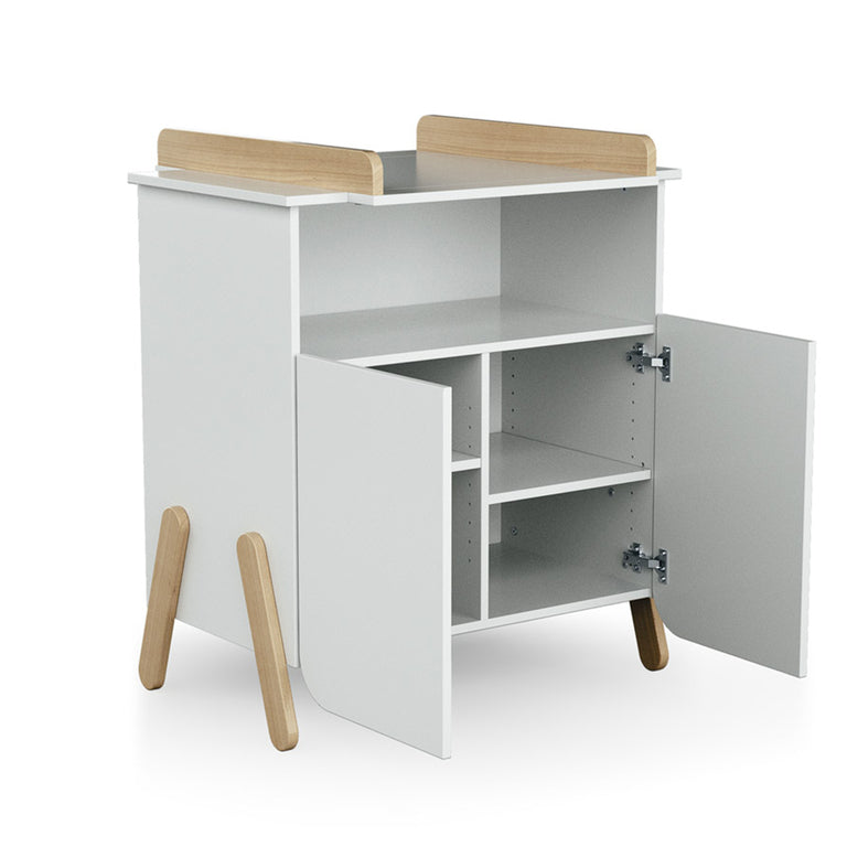 Chambre complète lit bébé 60x120 commode à langer et armoire AT4 Pirate Blanc et hêtre - vue 7