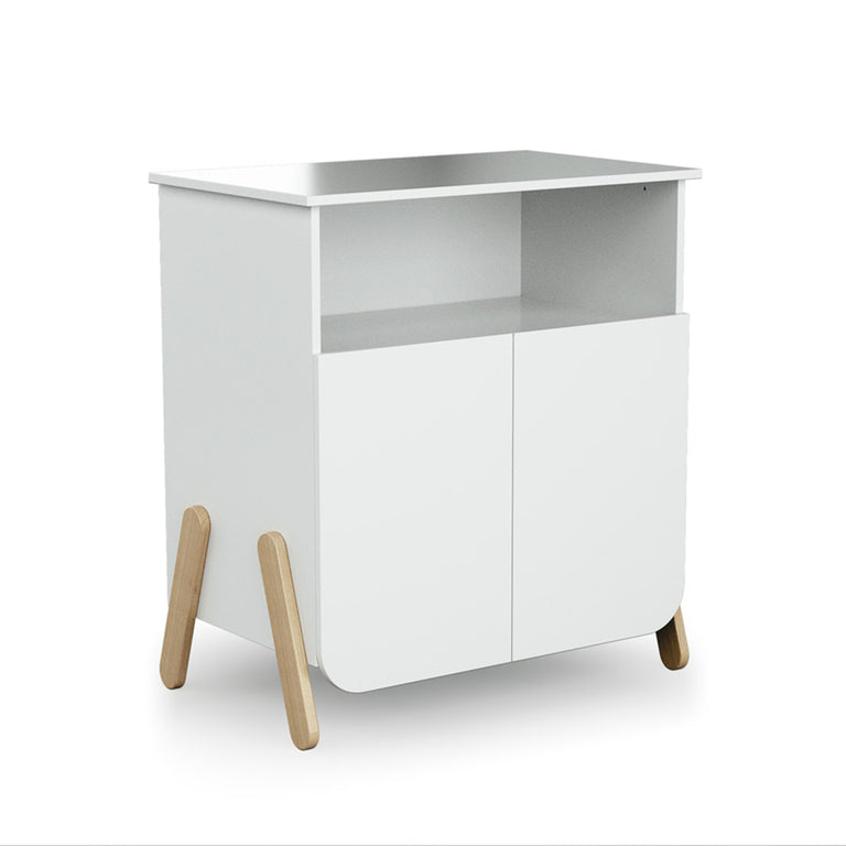 Commode 2 portes avec plan à langer AT4 Pirate Blanc et hêtre - vue 4