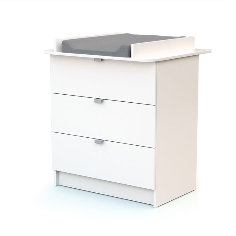 Lit bébé 60x120 et commode 3 tiroirs avec plan à langer AT4 Webaby Blanc - vue 3