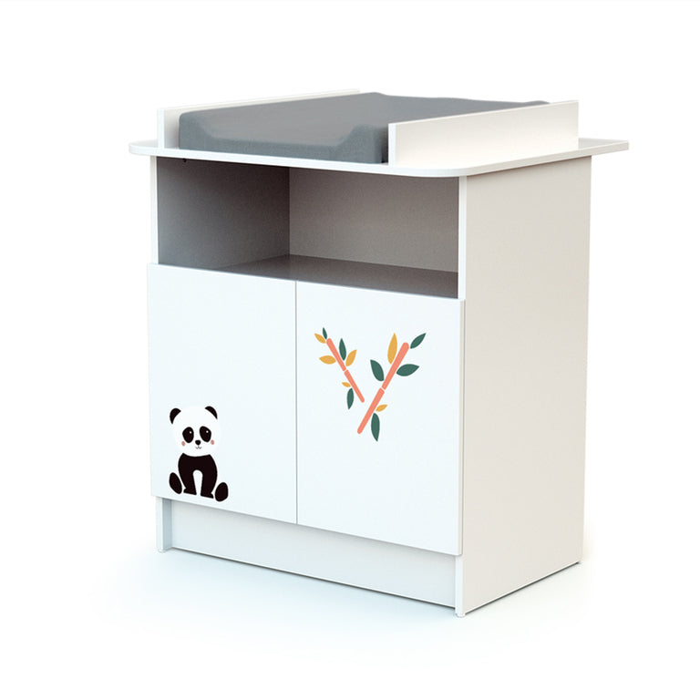 Commode 2 portes avec plan à langer AT4 Webaby Panda