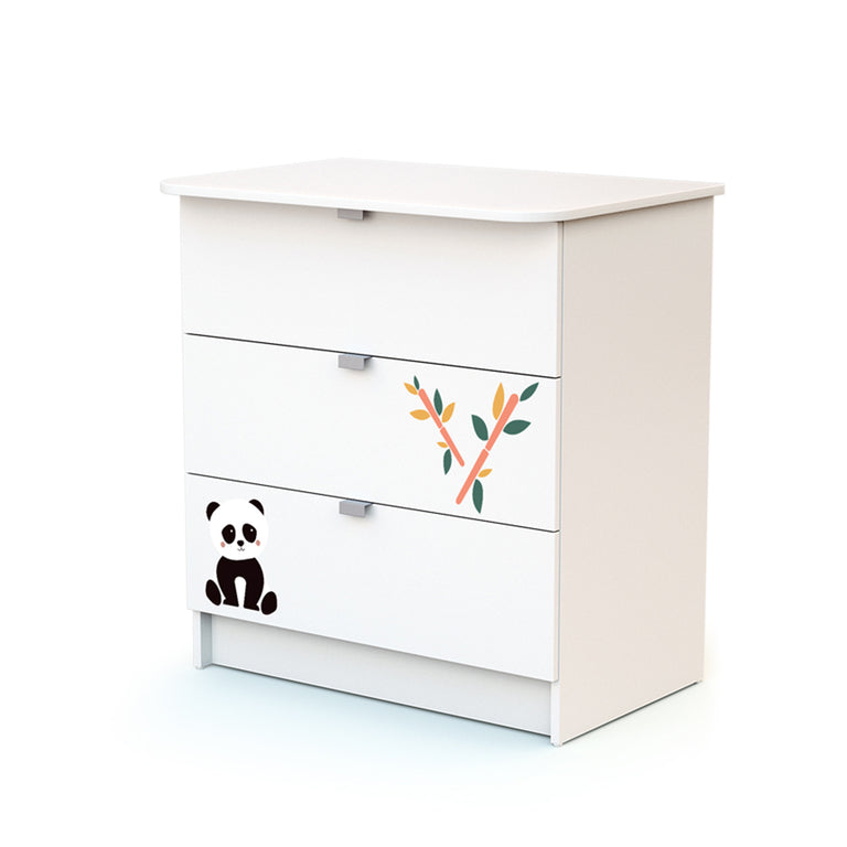 Lit bébé 60x120 et commode 3 tiroirs avec plan à langer AT4 Webaby Panda - vue 4