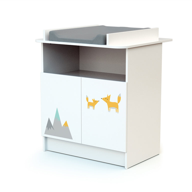 Commode 2 portes avec plan à langer AT4 Webaby Renard