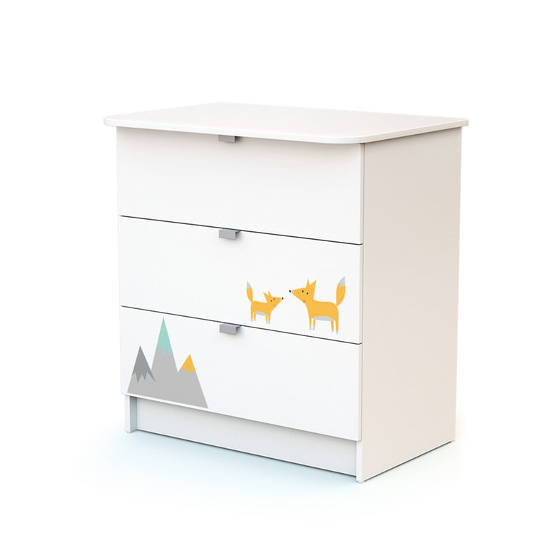 Commode 3 tiroirs avec plan à langer AT4 Webaby Renard - vue 2