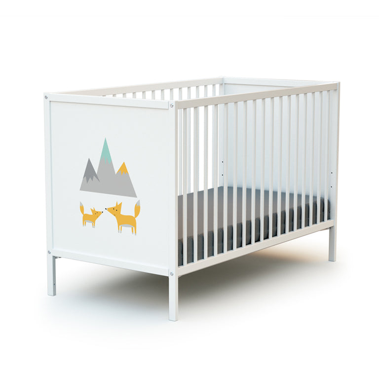 Lit bébé 60x120 et commode 3 tiroirs avec plan à langer AT4 Webaby Renard - vue 2