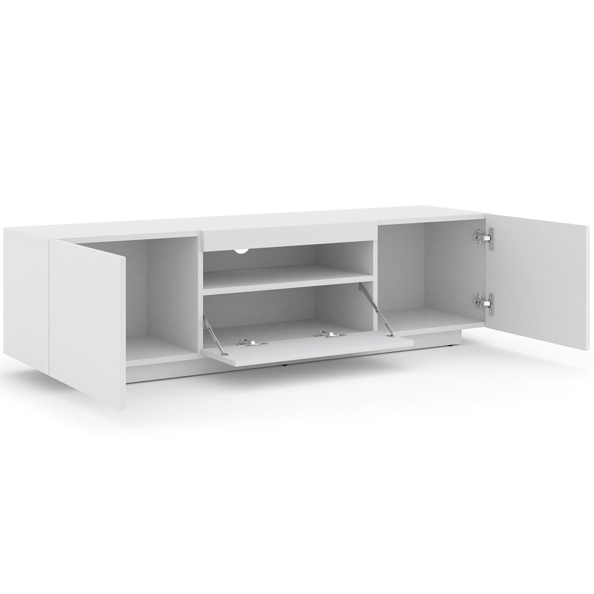 Meuble TV mural 3 portes 150 cm Aurus Blanc - vue 4