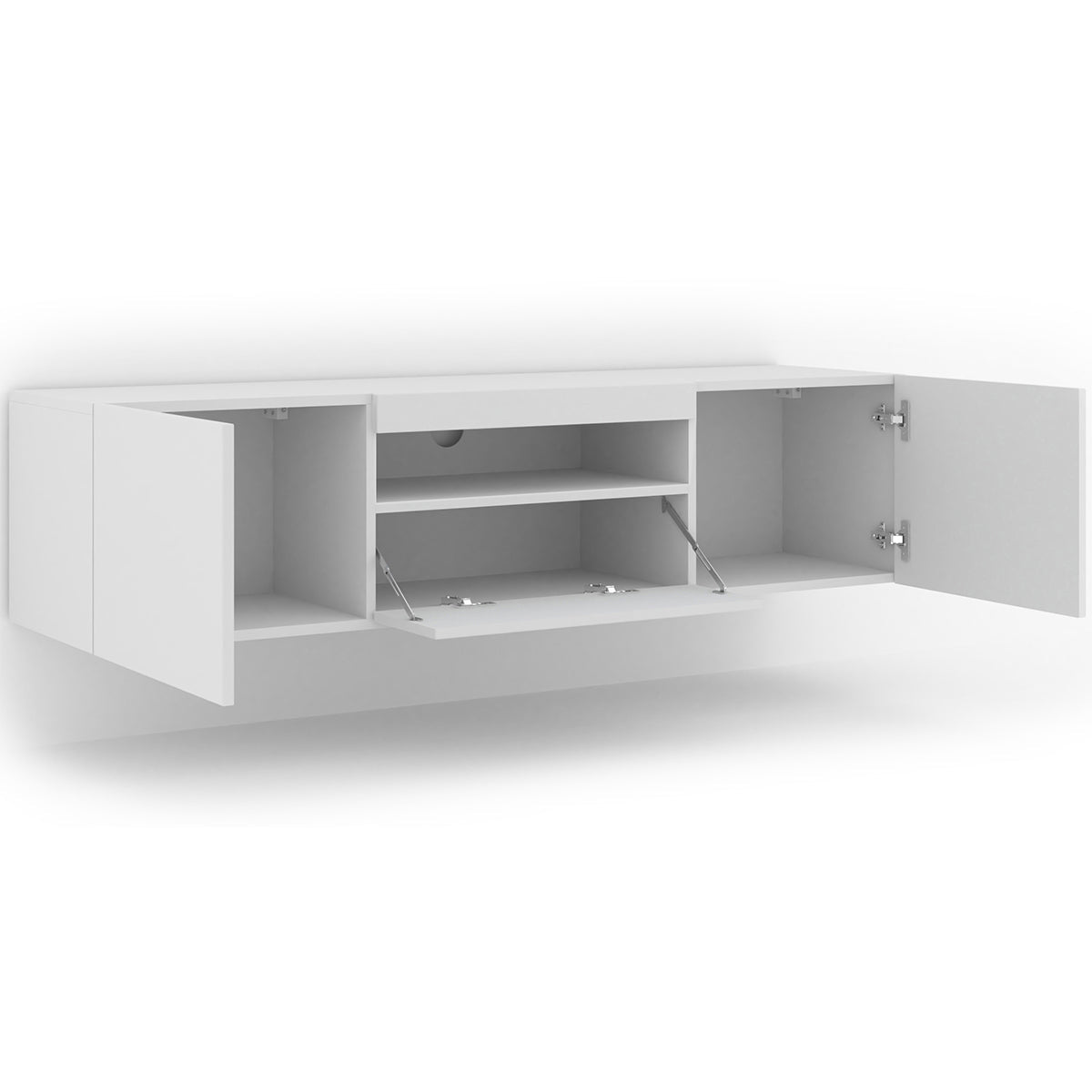 Meuble TV mural 3 portes 150 cm Aurus Blanc - vue 2