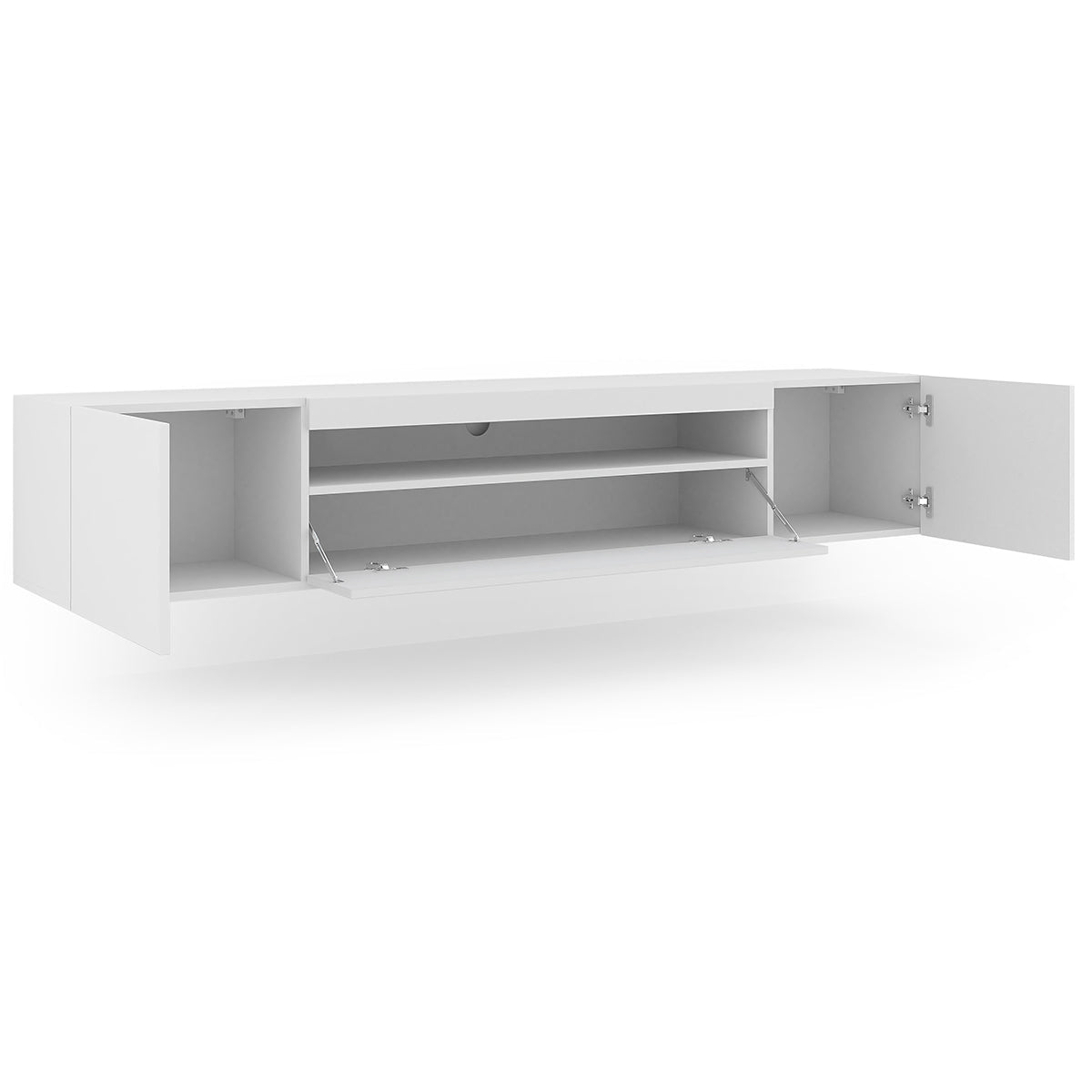 Meuble TV mural 3 portes 200 cm Aurus Blanc - vue 2