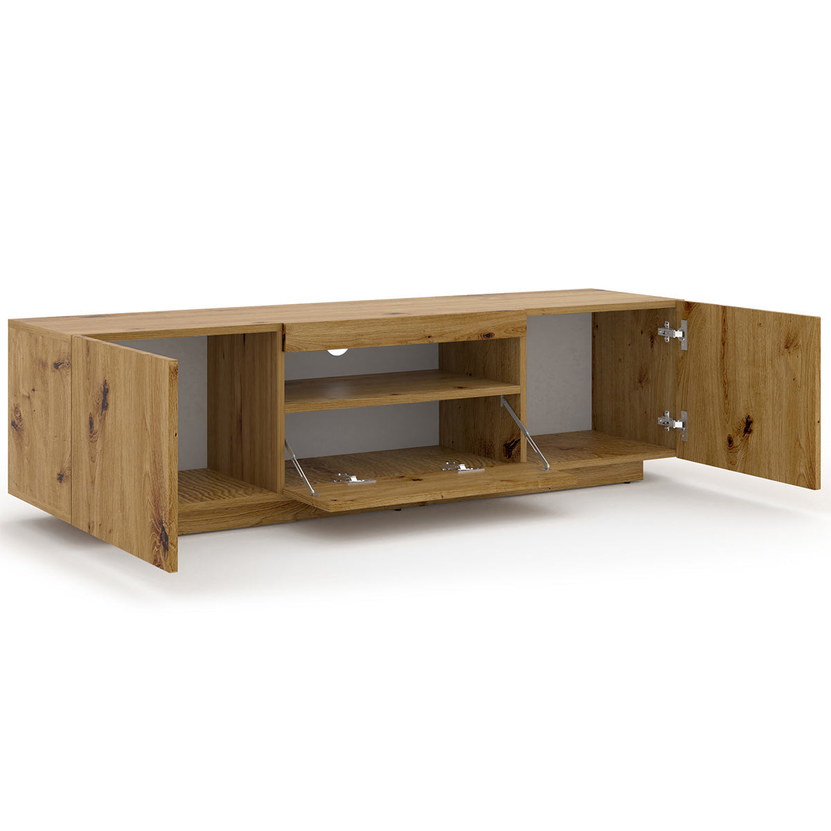 Meuble TV mural 3 portes 150 cm Aurus Bois - vue 4
