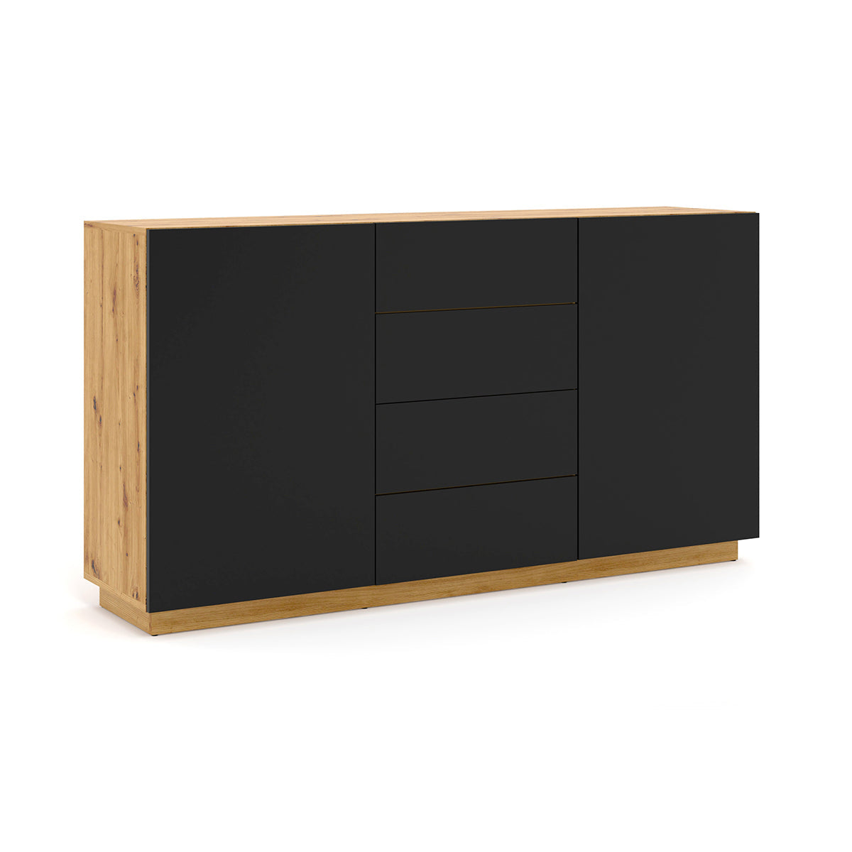 Buffet 2 portes 4 tiroirs Aurus Bois et Noir