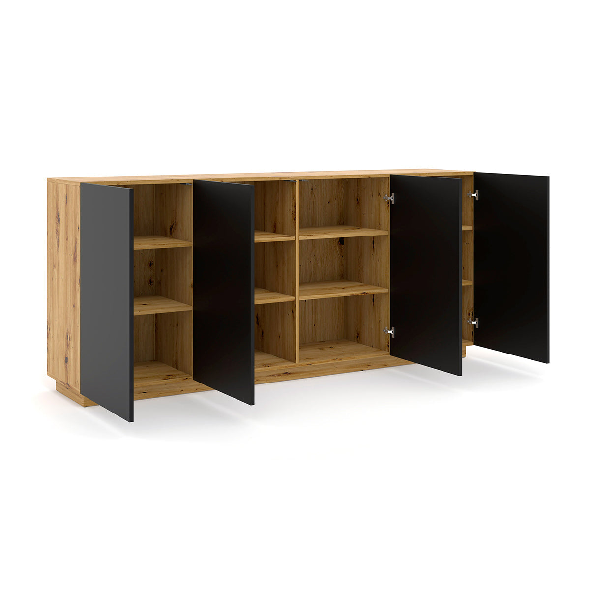 Buffet 4 portes Aurus Bois et Noir - vue 2