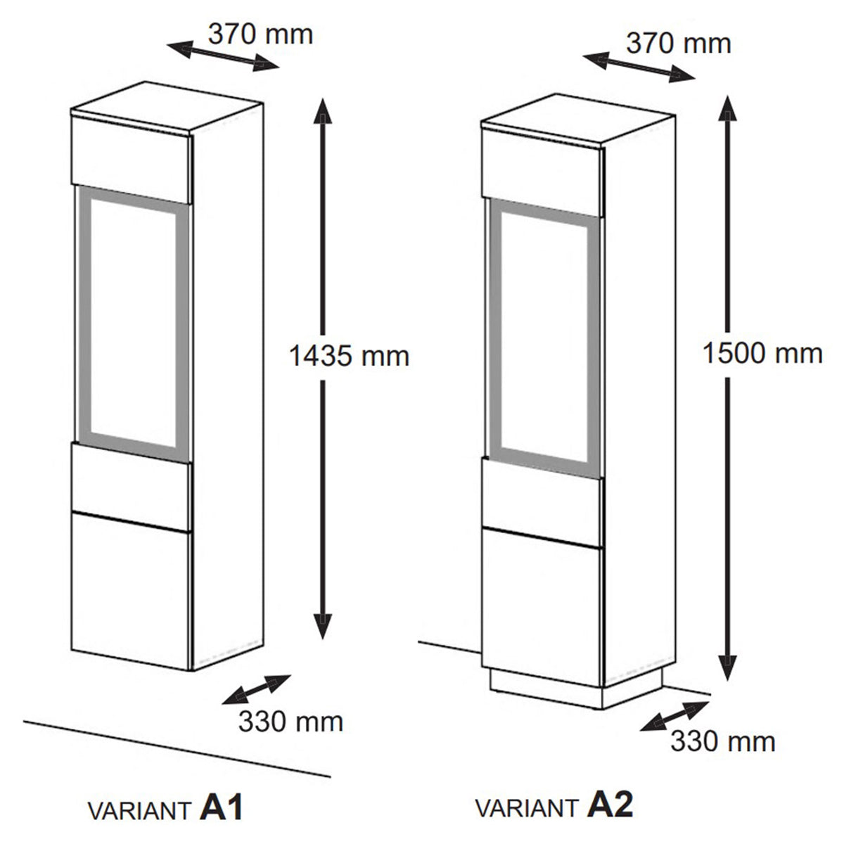 Vitrine 2 portes Aurus Bois et Noir - vue 7