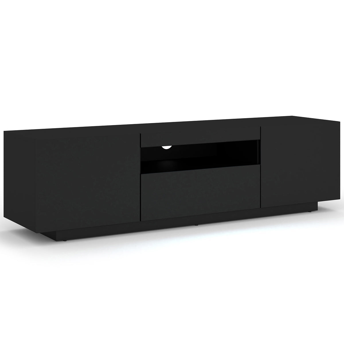 Meuble TV mural 3 portes 150 cm Aurus Noir - vue 3