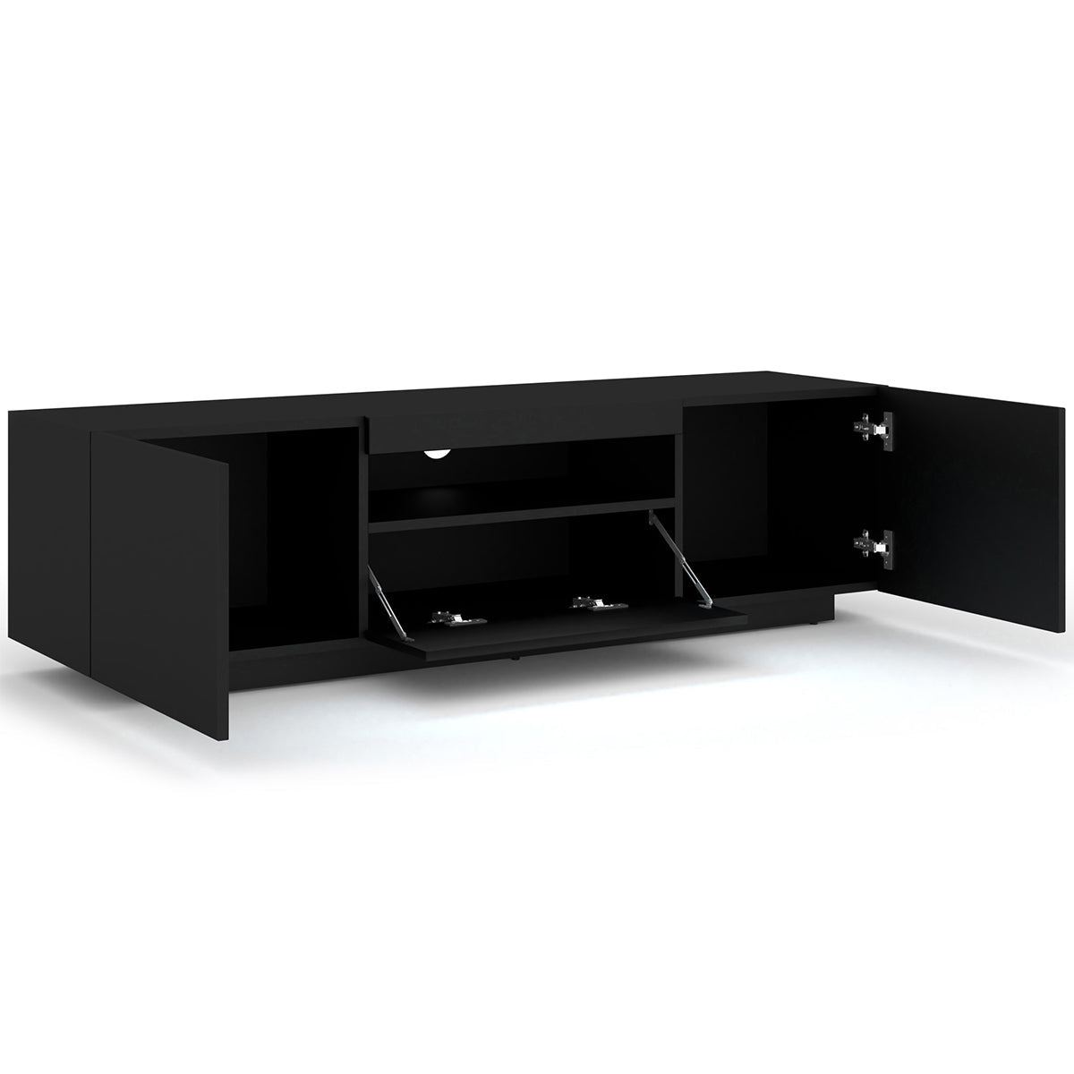 Meuble TV mural 3 portes 150 cm Aurus Noir - vue 4