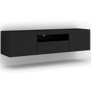 Meuble TV mural 3 portes 150 cm Aurus Noir